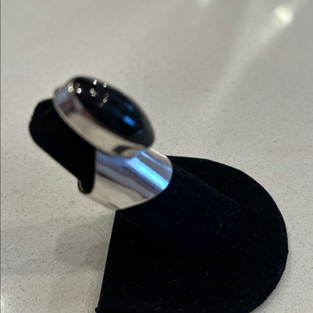Black oynx and mexican silver ring - Picture 2 of 2